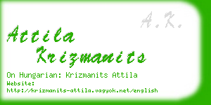 attila krizmanits business card